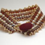Bead Woven Cuff Bracelet Cu..