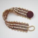Bead Woven Cuff Bracelet Cu..