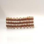 Bead Woven Cuff Bracelet Cu..