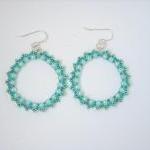 Beaded Hoop Earrings Mint G..