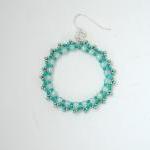 Beaded Hoop Earrings Mint G..