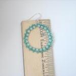 Beaded Hoop Earrings Mint G..