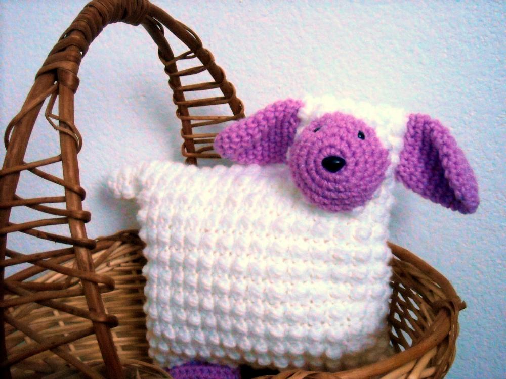 Lamb Animal Pillow Nursery Decor Crocheted on Luulla