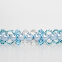 Crystals and Pearls Bracelet in Blue