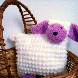 Lamb Animal Pillow Nursery Decor Crocheted