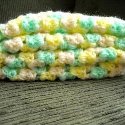 Crocheted Baby Blankey Colorful in Granny Square